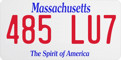MA license plate 485LU7