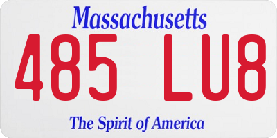 MA license plate 485LU8