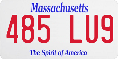 MA license plate 485LU9