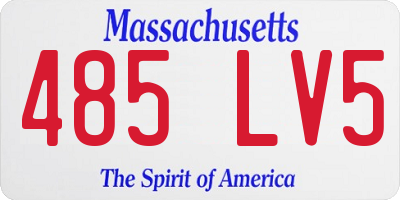 MA license plate 485LV5