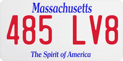 MA license plate 485LV8