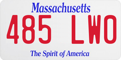 MA license plate 485LW0