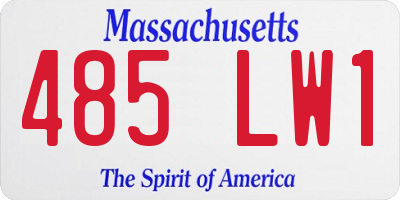 MA license plate 485LW1
