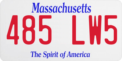 MA license plate 485LW5