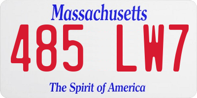 MA license plate 485LW7