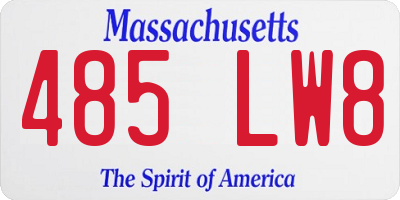 MA license plate 485LW8