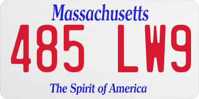 MA license plate 485LW9