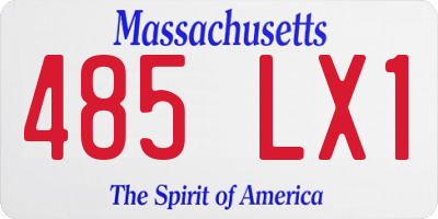 MA license plate 485LX1