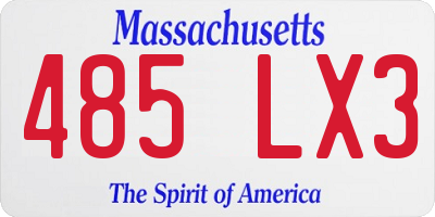 MA license plate 485LX3