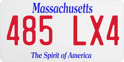 MA license plate 485LX4