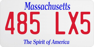 MA license plate 485LX5