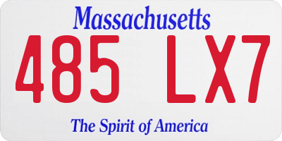 MA license plate 485LX7