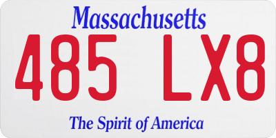 MA license plate 485LX8