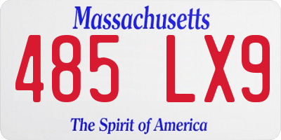 MA license plate 485LX9