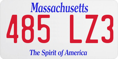 MA license plate 485LZ3
