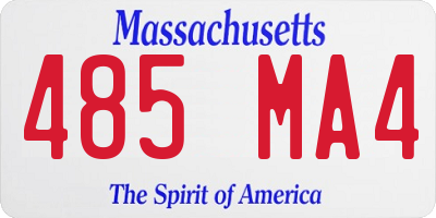 MA license plate 485MA4