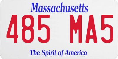 MA license plate 485MA5