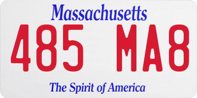 MA license plate 485MA8