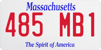 MA license plate 485MB1