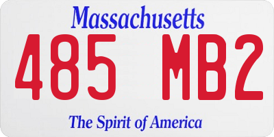 MA license plate 485MB2