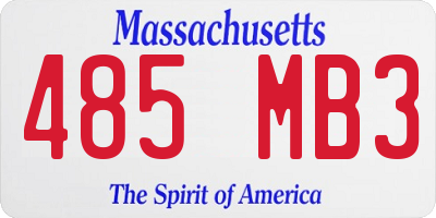MA license plate 485MB3