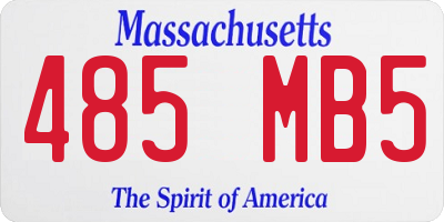 MA license plate 485MB5