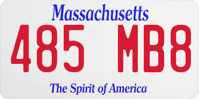 MA license plate 485MB8