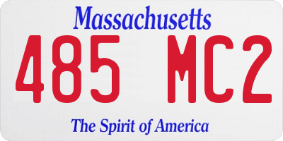 MA license plate 485MC2