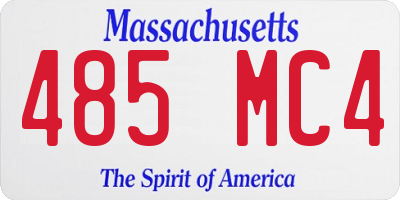 MA license plate 485MC4