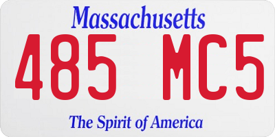 MA license plate 485MC5
