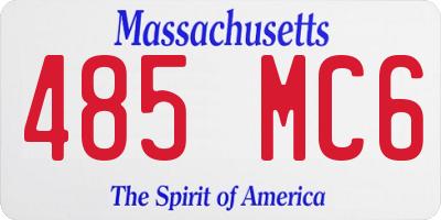 MA license plate 485MC6
