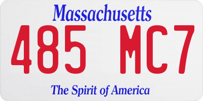 MA license plate 485MC7