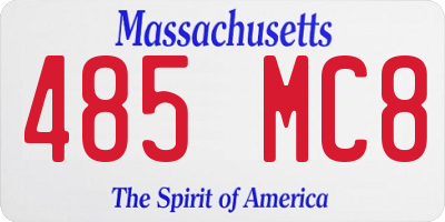 MA license plate 485MC8