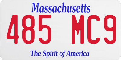MA license plate 485MC9