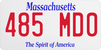 MA license plate 485MD0