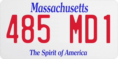 MA license plate 485MD1