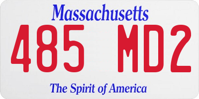 MA license plate 485MD2