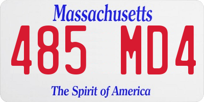 MA license plate 485MD4