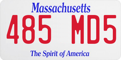 MA license plate 485MD5