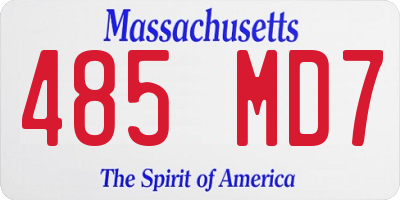 MA license plate 485MD7