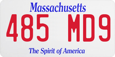 MA license plate 485MD9