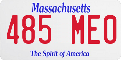 MA license plate 485ME0