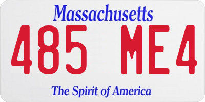 MA license plate 485ME4