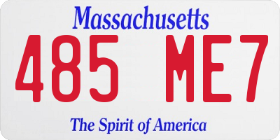 MA license plate 485ME7