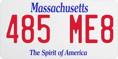 MA license plate 485ME8