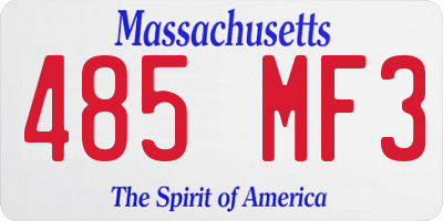 MA license plate 485MF3