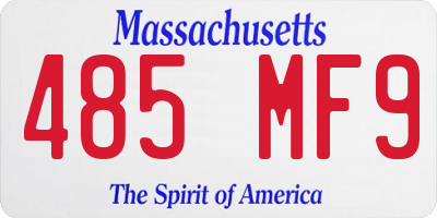 MA license plate 485MF9