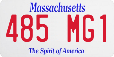MA license plate 485MG1