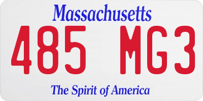 MA license plate 485MG3