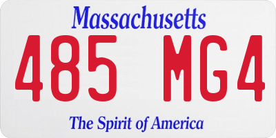 MA license plate 485MG4